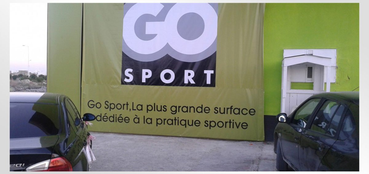 Habillage facade magasin GoSport La Marsa