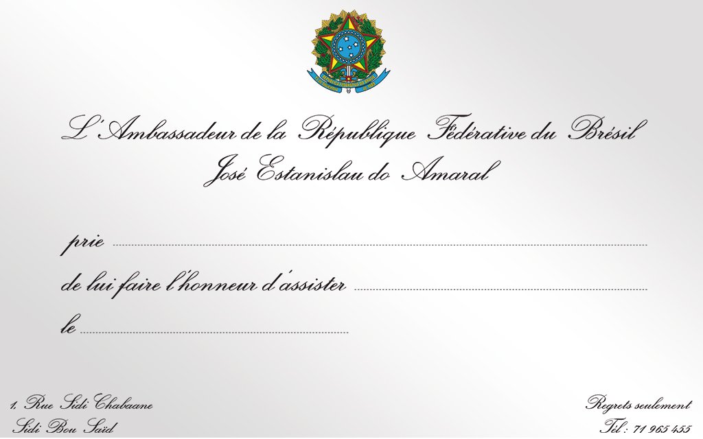 Invitation Ambassade du Brésil 2015