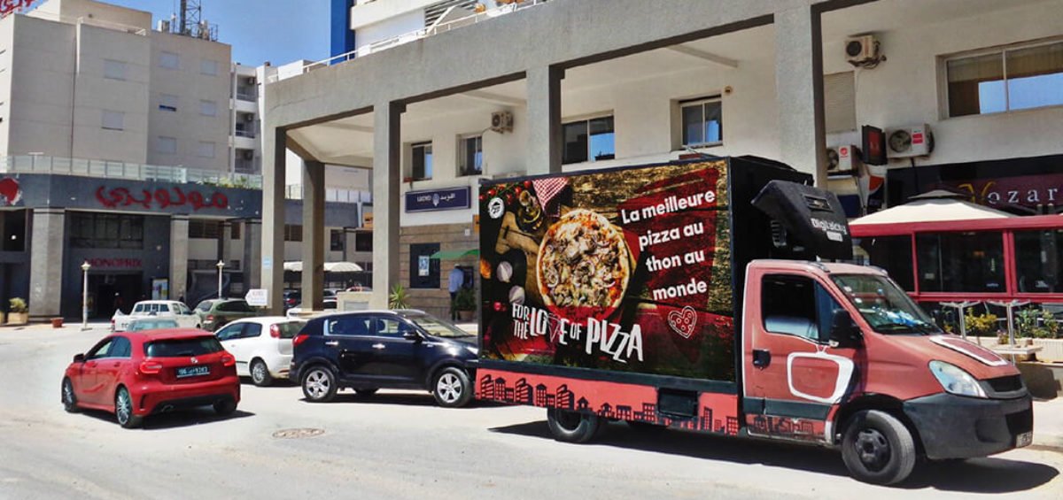 Affichage camion mobile Pizza Hut