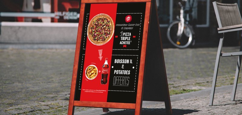 Chevalet Promotion Carry Out Delivery Pizza Hut