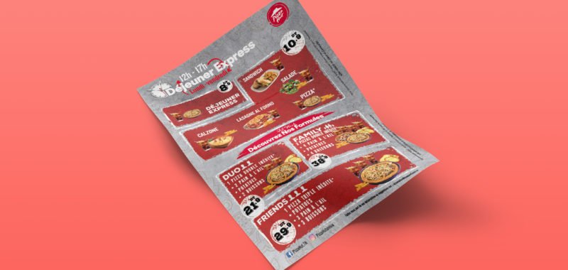 Conception Flyer Menu Déjeuner Express Pizza Hut