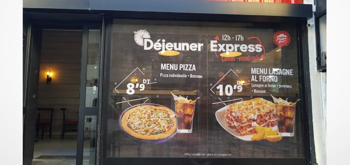 Habillage restaurants Pizza Hut Tunisie