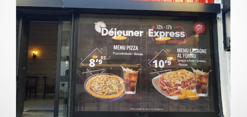 Habillage restaurants Pizza Hut Tunisie