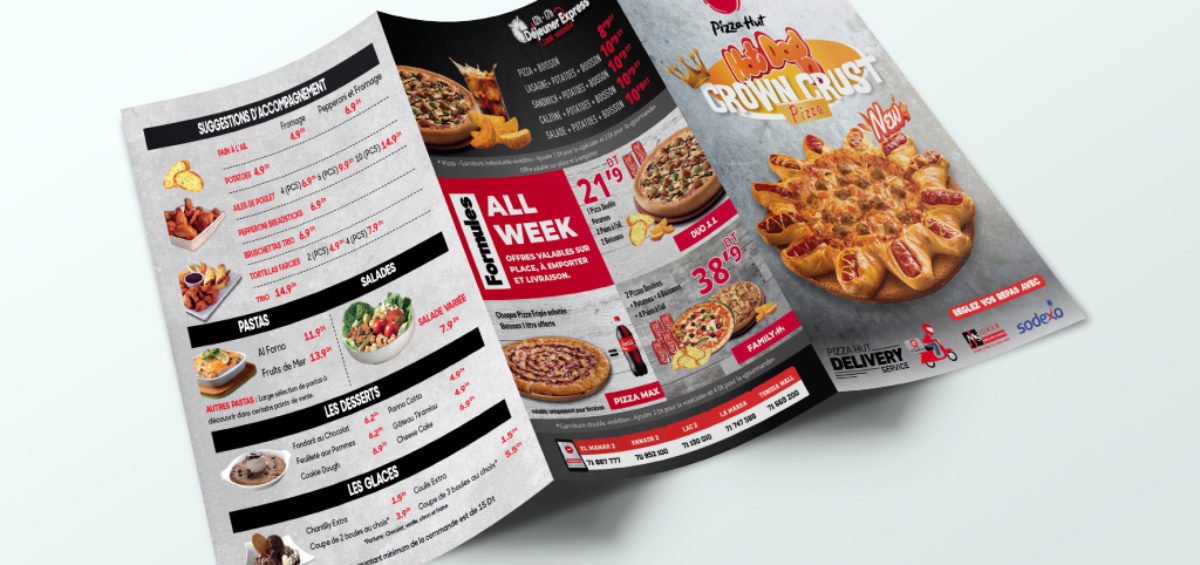 Conception Menu dépliant Pizza Hut