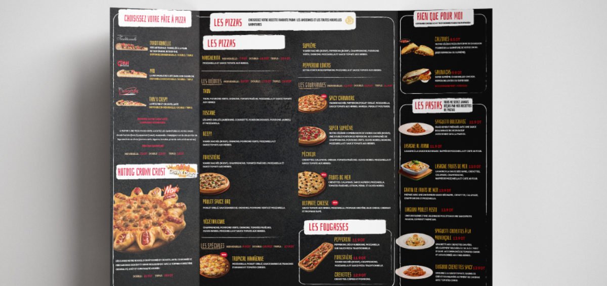 Conception Carte menu Pizza Hut