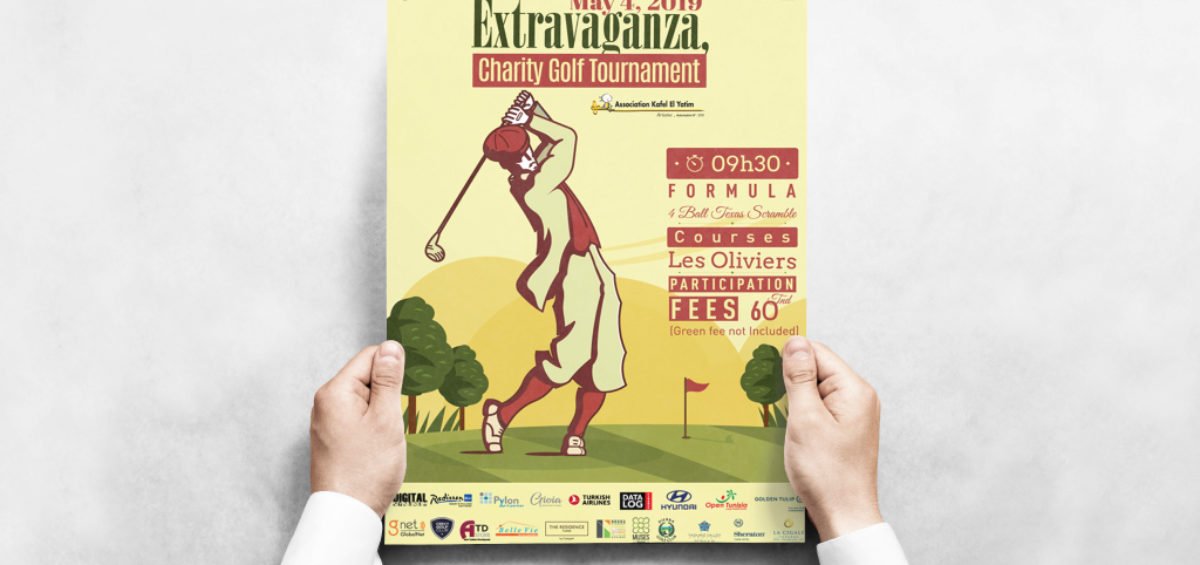 Conception Graphique Affiche Extravaganza Golf Citrus