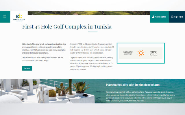 installation version anglaise site web Golf citrus