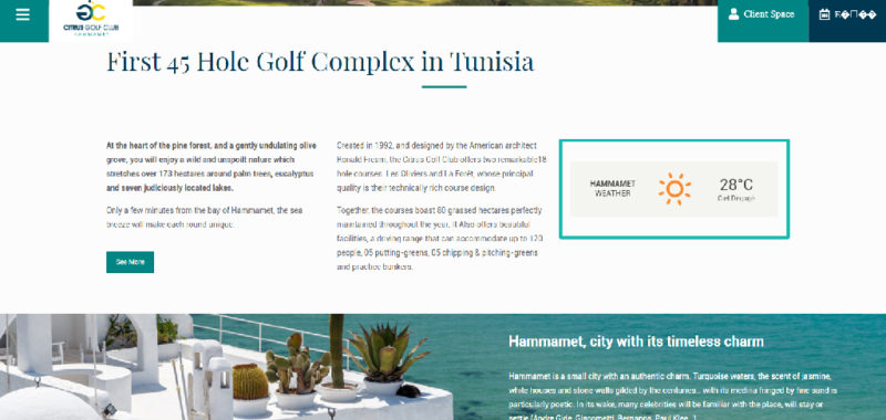 installation version anglaise site web Golf citrus