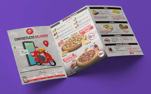 Dépliant delivery pizza hut