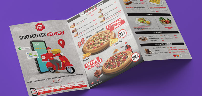 Dépliant delivery pizza hut