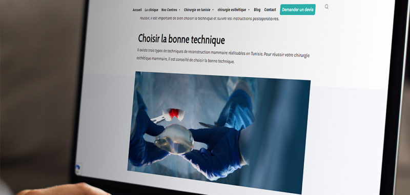 création de contenu site web pour Clinique Le Bardo