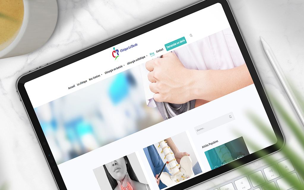 création de contenu site web pour Clinique Le Bardo