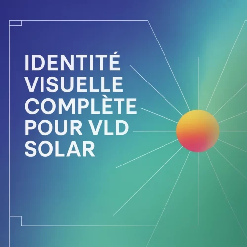 Identité visuelle complète pour VLD SOLAR : cartes de visite, papier à en-tête et porte-documents créés par Digital Syndrom