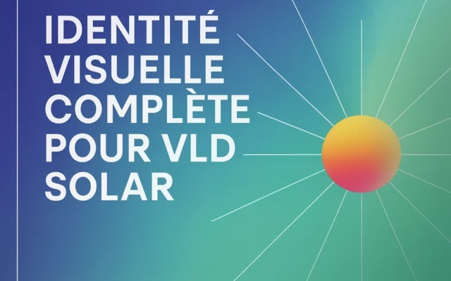 Identité visuelle complète pour VLD SOLAR : cartes de visite, papier à en-tête et porte-documents créés par Digital Syndrom