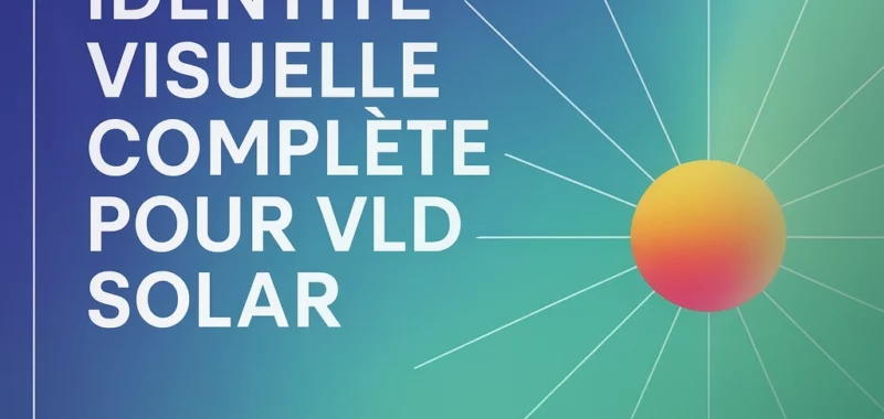 Identité visuelle complète pour VLD SOLAR : cartes de visite, papier à en-tête et porte-documents créés par Digital Syndrom