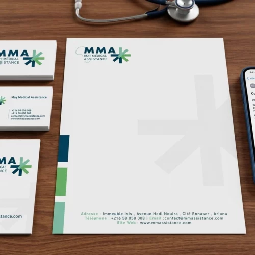 Déploiement de l’Identité Visuelle de MMA : Cartes de Visite, Papier à Entête et Signature d’Email